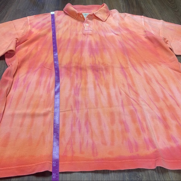 L. L. Bean Orange Tie Dye Polo Sz XL - Picture 4 of 6